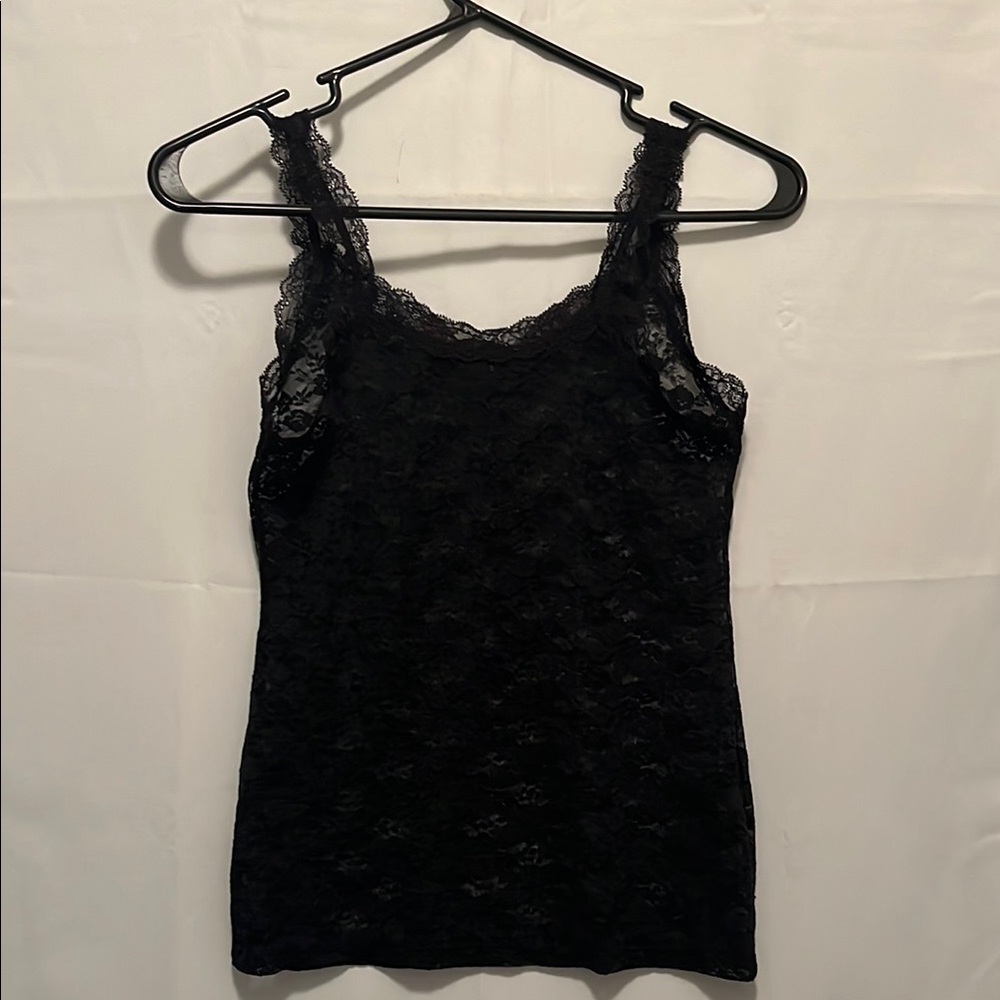 Iris Lilly Black Lace blend camisole top USED 
Size M